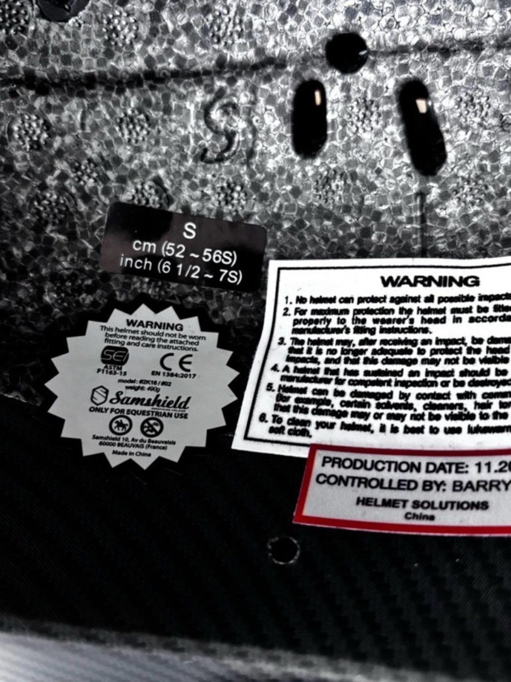 Samshield Women's Matte Black Equestrian Helmet New with tags - Picture 6 of 7